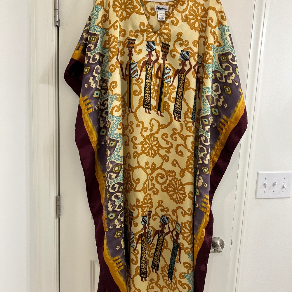 Winlar Kaftan Muumuu Africa Tribal Theme Colorful--One Size
